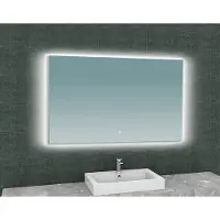 Wiesbaden Soul spiegel rechthoek met LED, dimbaar en spiegelverwarming 120 x 80 cm