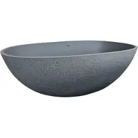 Best design Vrijstaand Ligbad Craquelé-stone Just-Solid 180x85x52 cm Lava Grijs