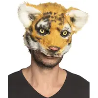 Boland halfmasker tijger unisex polyester bruin one size