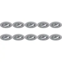 BES LED Spot Armatuur 10 Pack - Pragmi Alpin Pro - GU10 Inbouwspot - Rond - Zilver - Aluminium - Kantelbaar - Ø92mm