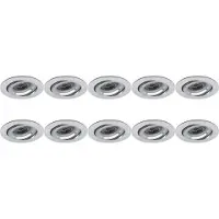 BES LED Spot Armatuur 10 Pack - Pragmi Aerony Pro - GU10 Inbouwspot - Rond - Zilver - Aluminium - Kantelbaar - Ø82mm