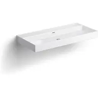 Clou New Wash Me wastafel 90cm, zonder plug, wit keramiek