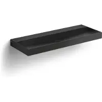 Clou New Wash Me wastafel 110cm, zonder plug, mat zwart keramiek