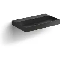 Clou New Wash Me wastafel 70cm, zonder plug, mat zwart keramiek