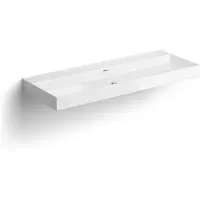 Clou New Wash Me wastafel 110cm, zonder plug, wit keramiek