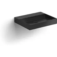 Clou New Wash Me wastafel 50cm, zonder plug, mat zwart keramiek
