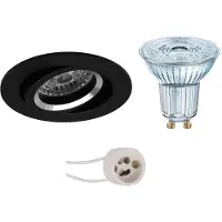 BES LED LED Spot Set - LEDVANCE Parathom PAR16 940 36D - Pragmi Aerony Pro - GU10 Fitting - Dimbaar - Inbouw Rond - Mat Zwart -