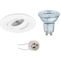 BES LED LED Spot Set - LEDVANCE Parathom PAR16 940 36D - Pragmi Alpin Pro - GU10 Fitting - Dimbaar - Inbouw Rond - Mat Wit -