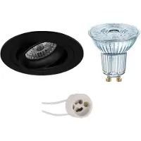 BES LED LED Spot Set - LEDVANCE Parathom PAR16 940 36D - Pragmi Alpin Pro - GU10 Fitting - Dimbaar - Inbouw Rond - Mat Zwart -