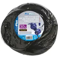 Pro Plus CEE verlengkabel 30M met haakse contrastekker + Schuko stopcontact 3x2,5mm