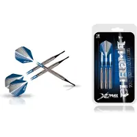 XQ Max dartpijlen Chroma 70% softtip 18 gr zilver/blauw