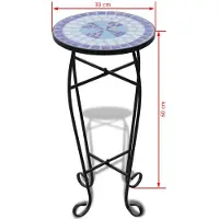 vidaXL Bijzeltafel mozaïek blauw en wit
