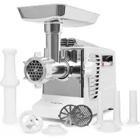Klarstein Kraftprotz elektrische vleesmolen 700W kopermotor wit/zilver