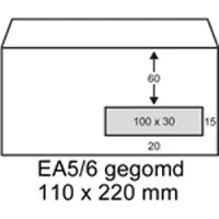 Raadhuis dienstenvelop - 110x220mm - DL (EA5/6) - venster rechts - gegomd - wit - 500 stuks