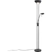 QAZQA Vloerlamp zwart met leeslamp incl. LED en dimmer - Diva 2