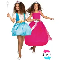 MOM Magic Princess Girl Costume Blauw 7-9 Years Kinderen