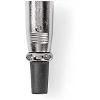 Nedis XLR-Connector | Recht | Male | Vernikkeld | Solderen | Diameter kabelinvoer: 7.0 mm | Metaal | Zilver | 25 Stuks | Envelop