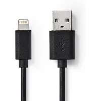 Nedis Sync and Charge-Kabel | Apple Lightning 8-Pins Male - USB-A Male | 2,0 m | Zwart Nedis