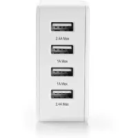 Nedis Oplader | Snellaad functie | 2x 1.0 / 2x 2.4 A | 1 stuks - WCHAU481AWT WCHAU481AWT
