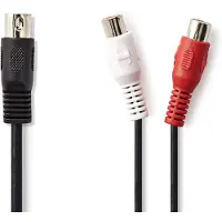 Nedis DIN-Audiokabel | DIN 5-Pins Male - 2x RCA Female | 0,2 m | Zwart Nedis