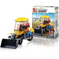 Sluban Wheel Loader Kleine shovel bouwspeelgoed kinderen vanaf 6 jaar – Constructiespeelgoed modelbouw – bouwdoos met 91 bouwstenen – M38-B0377B