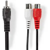Nedis Subwoofer-Kabel - RCA Male - 2x RCA Female - Vernikkeld - 0.20 m - Rond - 5.0 x 2.5 mm - Zwart - Doos