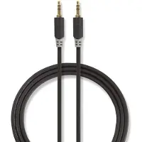 Nedis KAB stereo audiokabel | 3,5 mm stekker | 3,5 mm | Verguld | 2,00 m | rond | antraciet | verpakking met venster