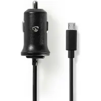 Nedis autolader 12 W 1x 2,4 A - Aantal uitgangen: 1, micro USB (vaste) kabel, enkele spanningsuitgang