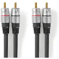 Nedis Premium Tulp stereo audio kabel / zwart - 2,5 meter
