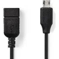Nedis USB A naar Micro USB kabel | 0.2 meter | USB 2.0