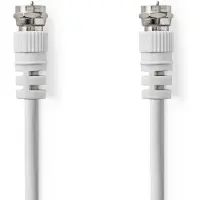 Nedis Satelliet- en Antennekabel - F-Male - F-Male - Vernikkeld - 75 Ohm - Dubbel Afgeschermd - 3.00 m - Rond - PVC - Wit - Doos