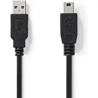 Nedis USB A naar Mini USB kabel | 1 meter | USB 2.0 (100% koper, Zwart)