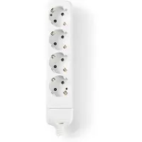 Nedis Stekkerdoos met 4 contacten zonder kabel / wit