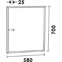 Saniclass Silhouette 60 spiegel 58x70cm zwart aluminium