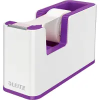 Leitz WOW Plakbandhouder - Inclusief 1 Rol Plakband- Paars/Wit