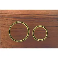 Geberit Bedieningsplaat Sigma 50 Round voor 2-toets Spoeling Messing Goud / Amerikaans noten