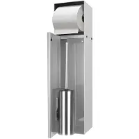 Looox Closed inbouw closetborstelhouder met rolhouder betegelbaar rvs geborsteld
