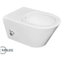 Wiesbaden Stereo wandcloset rimless met bidetkraan warm en koudwater mat wit