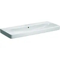 Geberit Smyle Square - Dubbele wastafel 120x48 cm, met overloop, zonder kraangat, wit 500.225.01.1