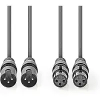 Nedis Gebalanceerde Audiokabel | 2x XLR 3-Pins Male naar 2x XLR 3-Pins Female | 5 m | 1 stuks - COTH15030GY50 COTH15030GY50