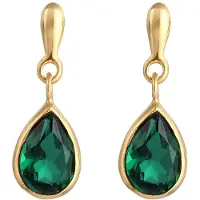 Elli - Elli PREMIUM Oorbellen hanger kwarts groen in 925 sterling zilver verguld Dames