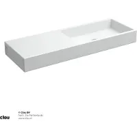 Clou Mini Wash Me fontein zonder kraangat en plug links wit keramiek B56xH6xD19cm