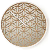 Nextime Bella Mirror – Wandklok – 50 cm – Hout/Spiegel – Wit
