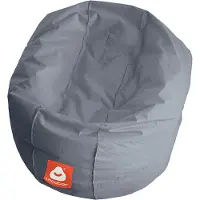 Whoober ronde zitzak "Ibiza" M outdoor grijs - Wasbaar - Geschikt voor buiten