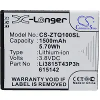 123accu ZTE Li3815T43P3h615142 accu (1500 mAh, huismerk)