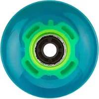 Nijdam LED Wielen voor Flip Grip Board - 60 x 45 mm - Blauw/Fluorgroen