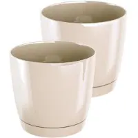 Prosperplast Bloempot Rond Duop 14cm CREME Prosperplast / 2 STUKS ! /