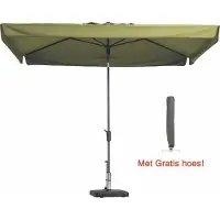 Madison Luxe parasol rechthoek 300 x 200 cm Sage groen met hoes