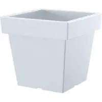 Prosperplast Prosperplats Bloempot/plantenbak - vierkant - wit - kunststof - 29 x 29 x 27 cm - planten pot buiten - Plantenpotten