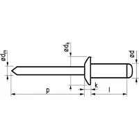 Masterfix Blindklinknagel 4,8x25mm Alu/Staal - 250 stuks